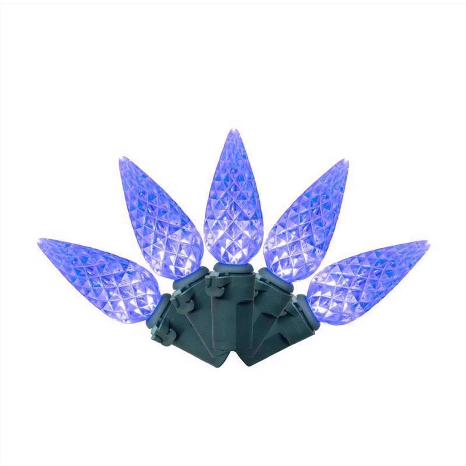 Celebrations - Classic LED C6 Blue 100 ct String Christmas Lights 297 ft.