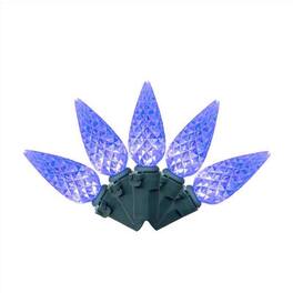 Celebrations - Classic LED C6 Blue 100 ct String Christmas Lights 297 ft.
