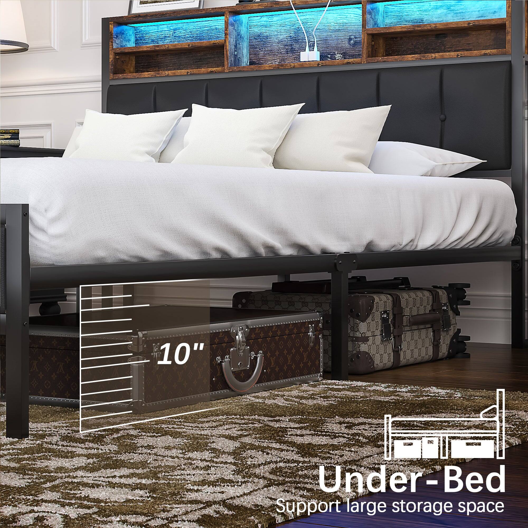 E 10" Under-Bed Support large storage space