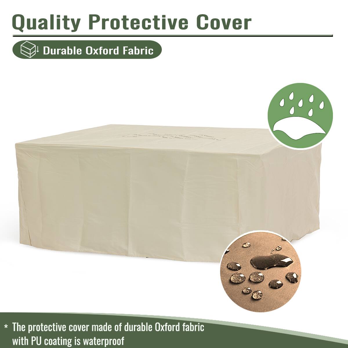 Quality Protective Cover

- Durable Oxford Fabric

* The protective cover made of durable Oxford fabric with PU coating is waterproof
