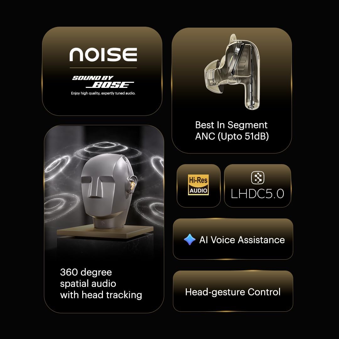 Noise Master Buds 2 with SoundByBose (2026), 51dB Adaptive ANC