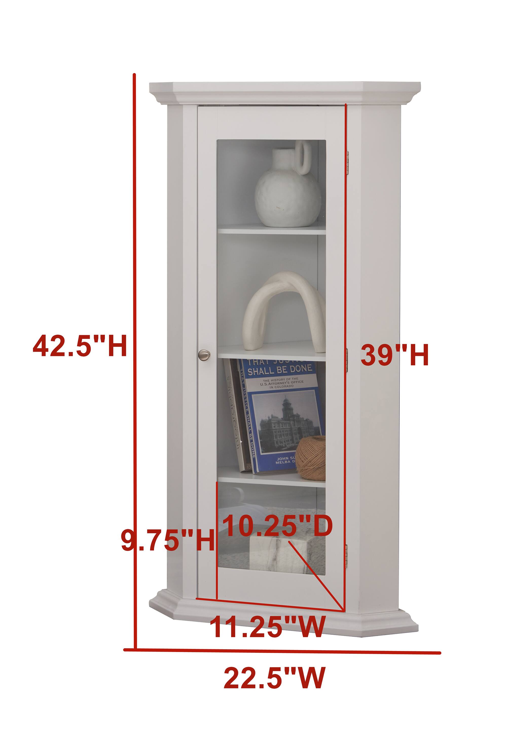 42.5"H  
39"H  
9.75"H  
10.25"D  
11.25"W  
22.5"W