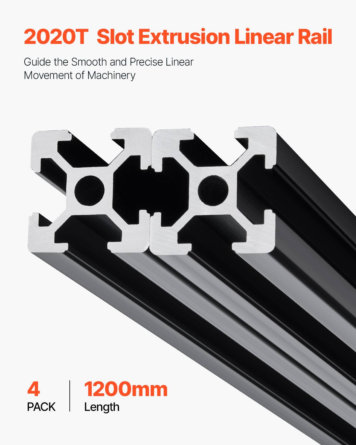 2020T Slot Extrusion Linear Rail  
Guide the Smooth and Precise Linear Movement of Machinery  
4 PACK  
1200mm Length