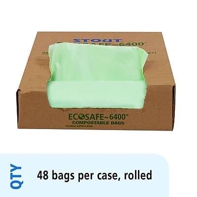 STOUT AEF-6400  
ECOSAFE 6400  
COMPOSTABLE BAGS  
48 bags per case, rolled