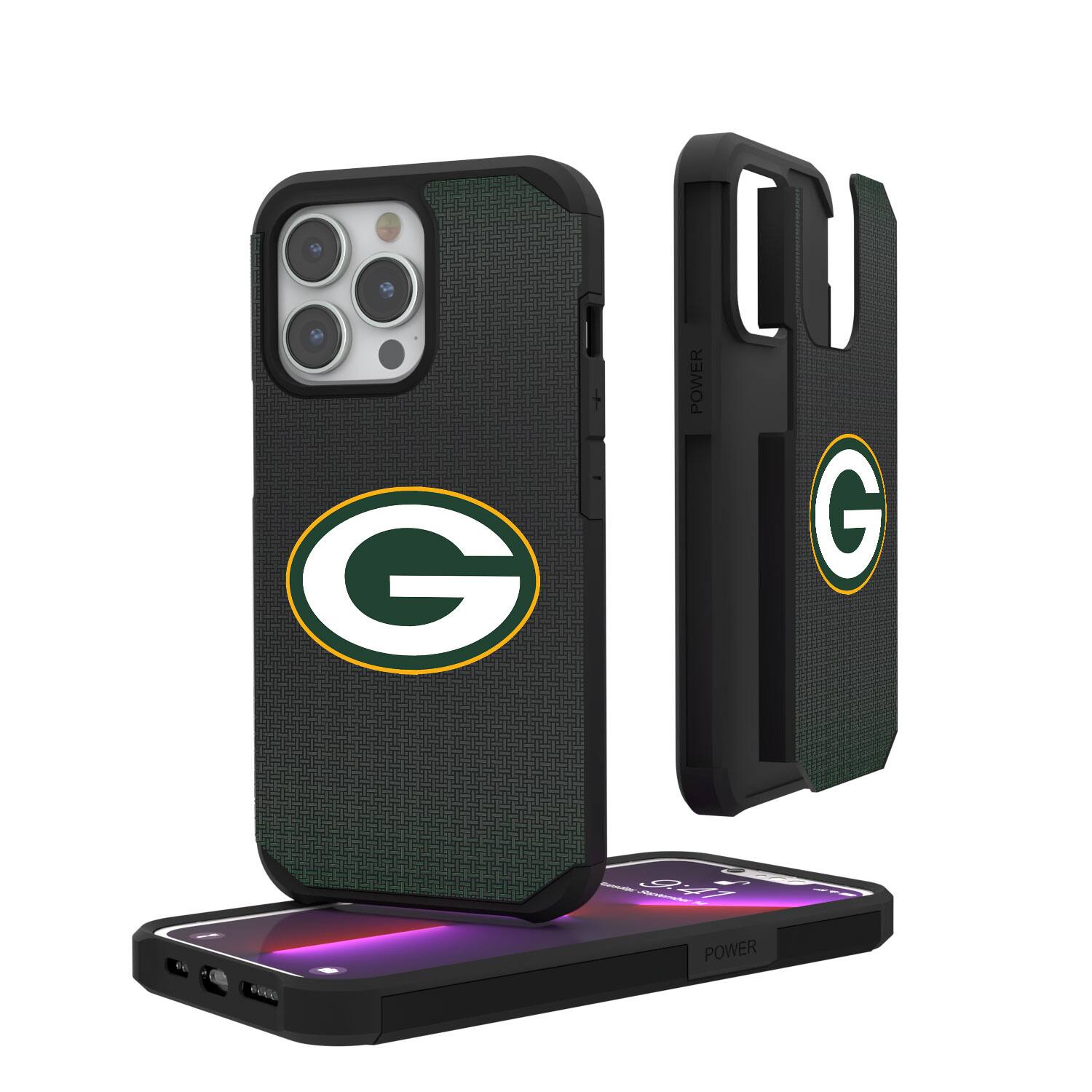 Keyscaper - NFL - Green Bay Packers Linen Logo iPhone Rugged Case - 15 Pro - Black price history on PriceWatchPro