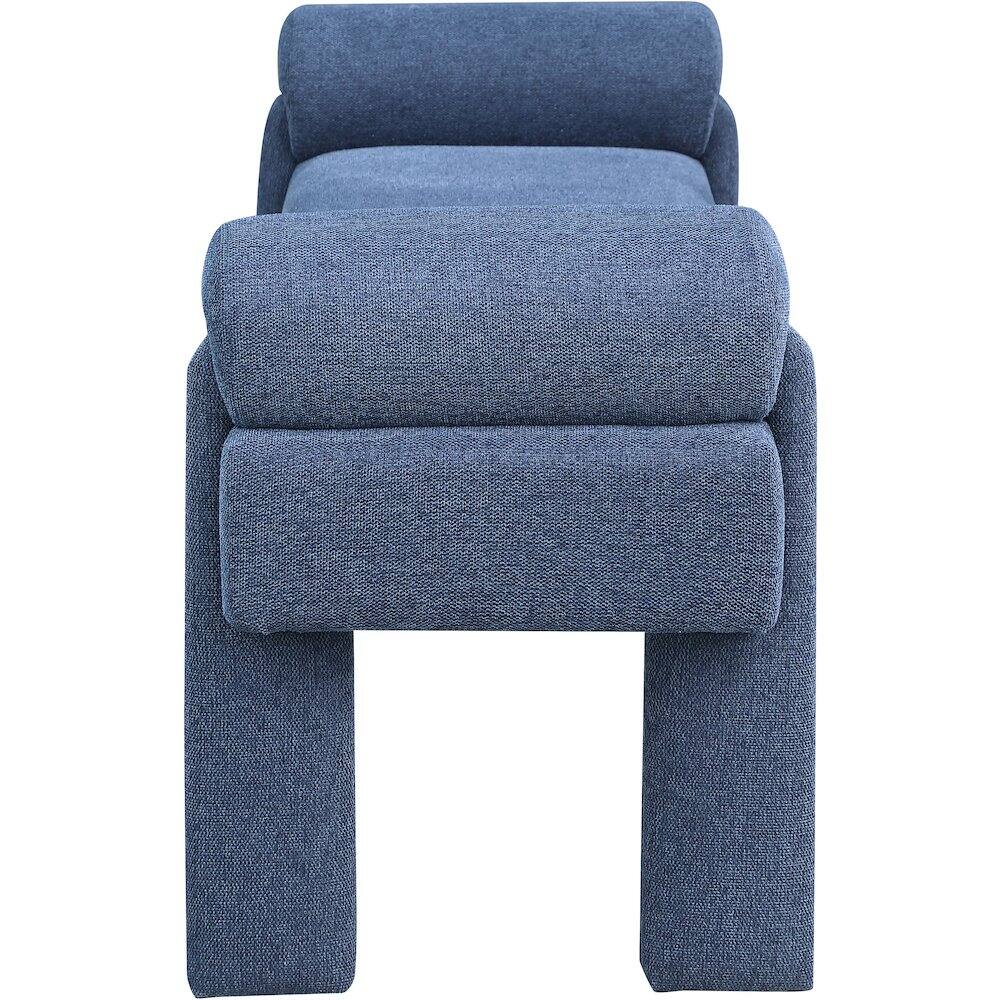 Alt View 3. Meridian Furniture - Stefano Navy Polyester Fabric Bench - Blue.