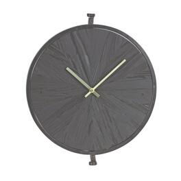 BreeBe - Modern Wood Wall Clock with Suspended Stand 16.25"D - Black