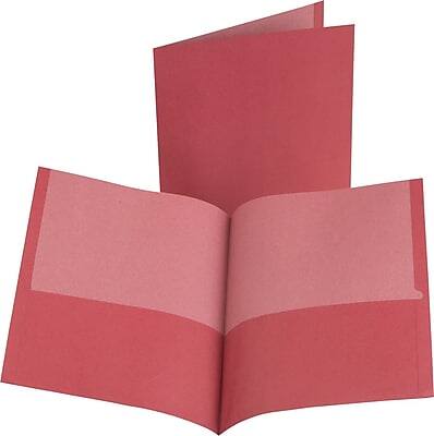 Front. Esselte -  Oxford 2-Pocket Portfolio Folder, Red, 10/Pack  - Red.
