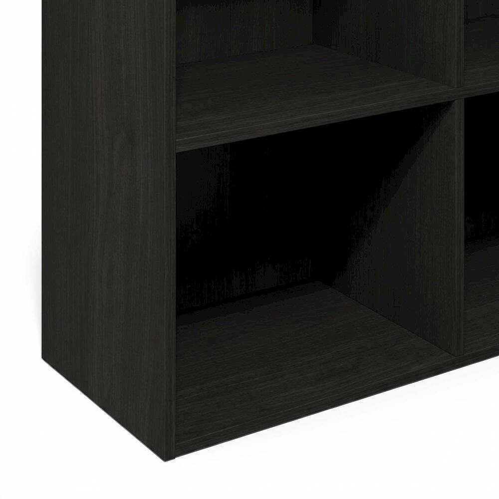 Alt View 2. FurniFact - Wooden bookcase with open shelving for contemporary decor storage - Espresso.