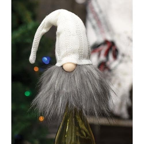 BreeBe - *Knit Cream Gnome Bottle Topper - White