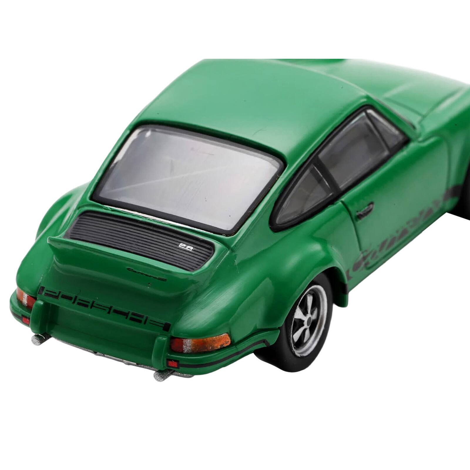 Alt View 5. Spark - 1973 Porsche 911 Carrera RSR 2.8 Green with Black Stripes 1/64 Model Car by Spark.