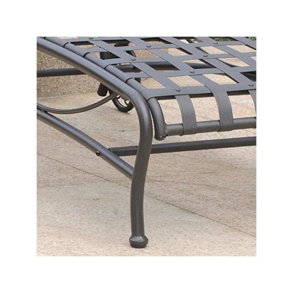 Left. International Caravan - International Caravan Santa Fe Nailhead Single Multi Position Chaise Lounge - Antique Black.