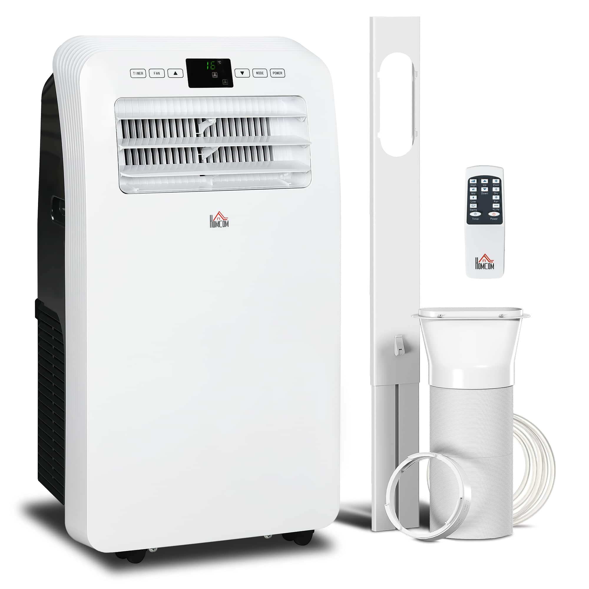 Homcom - BTU Mobile Air Conditioner, 550 Sq. Ft., AC Unit with Dehumidifier, 24H Timer On/Off