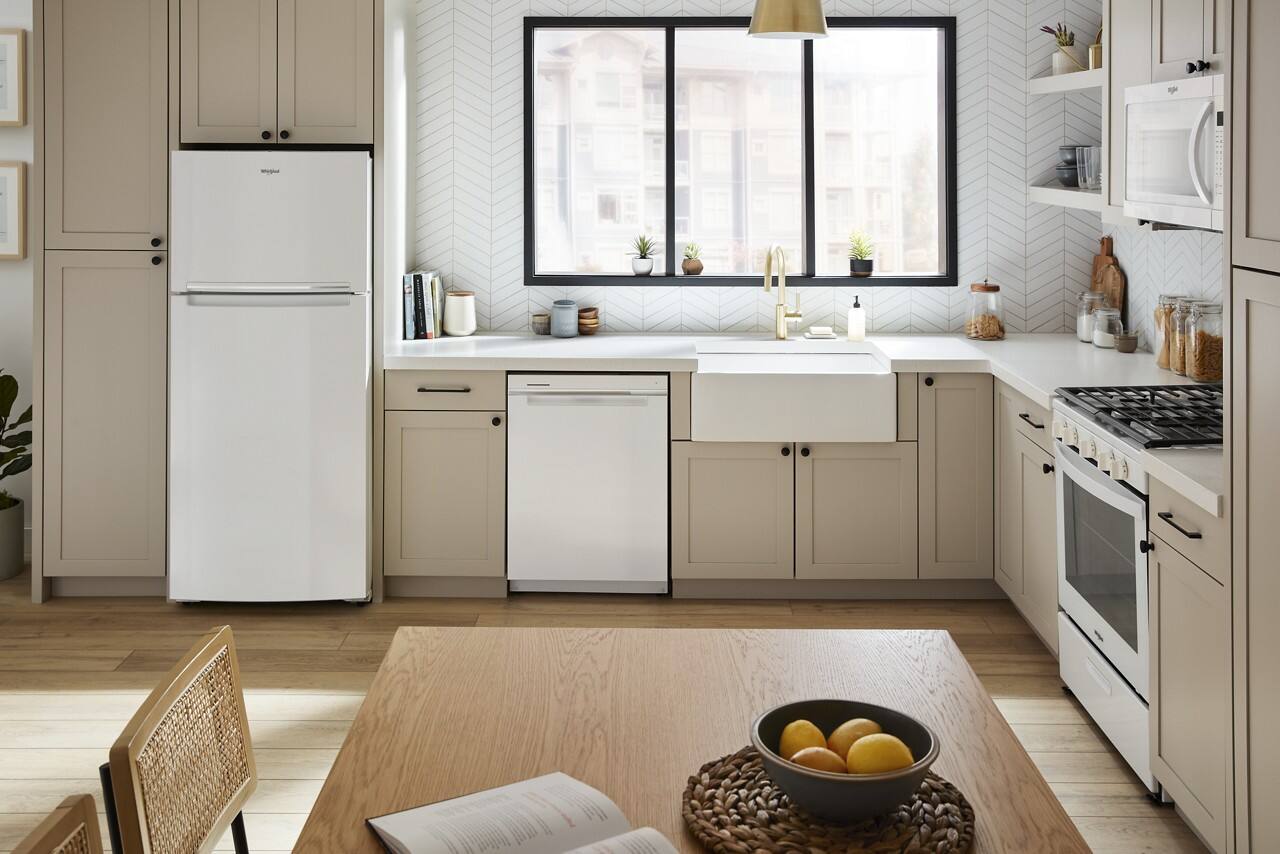 Alt View 2. Whirlpool - 24 inch Top Control Built-In Stainless Steel Tub Dishwasher with 3rd Rack, Large Capacity, 47 dBA - White.