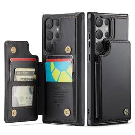 UUCOVER - Wallet Case for Samsung Galaxy S25 Ultra with Magnetic RFID Blocking Card Holder Slots, Shockproof Flip Kickstand Cover - Black