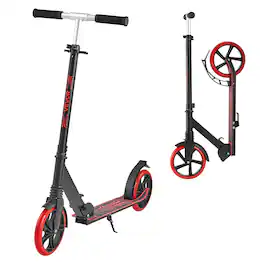 VEVOR - Kick Scooter for Kids Ages 8+, Teens & Adults, 2-Wheel Toddler Scooter with Adjustable Height Handlebar - Silver + Red