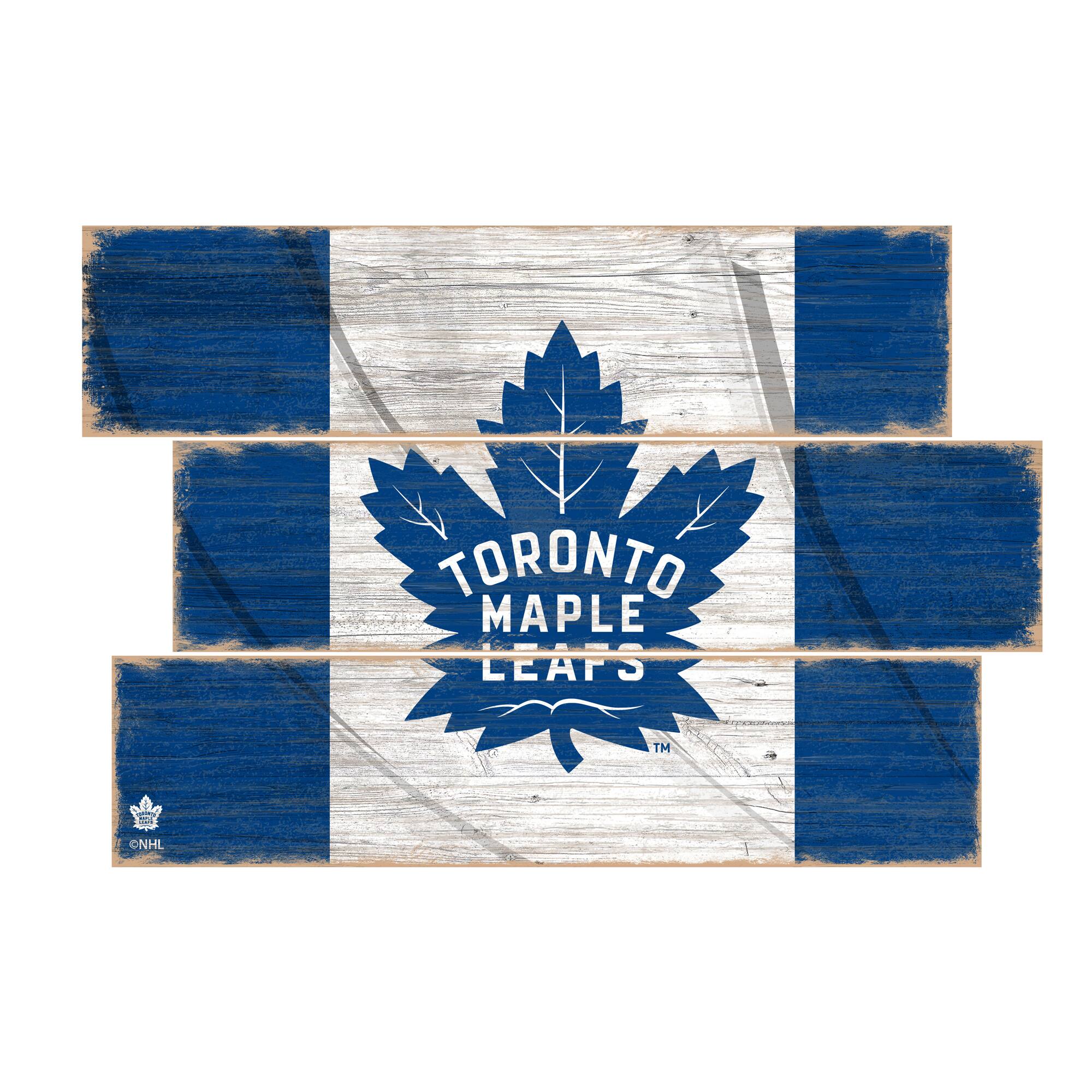 Fan Creations - Toronto Maple Leafs 3-Plank Team Flag - Multicolor