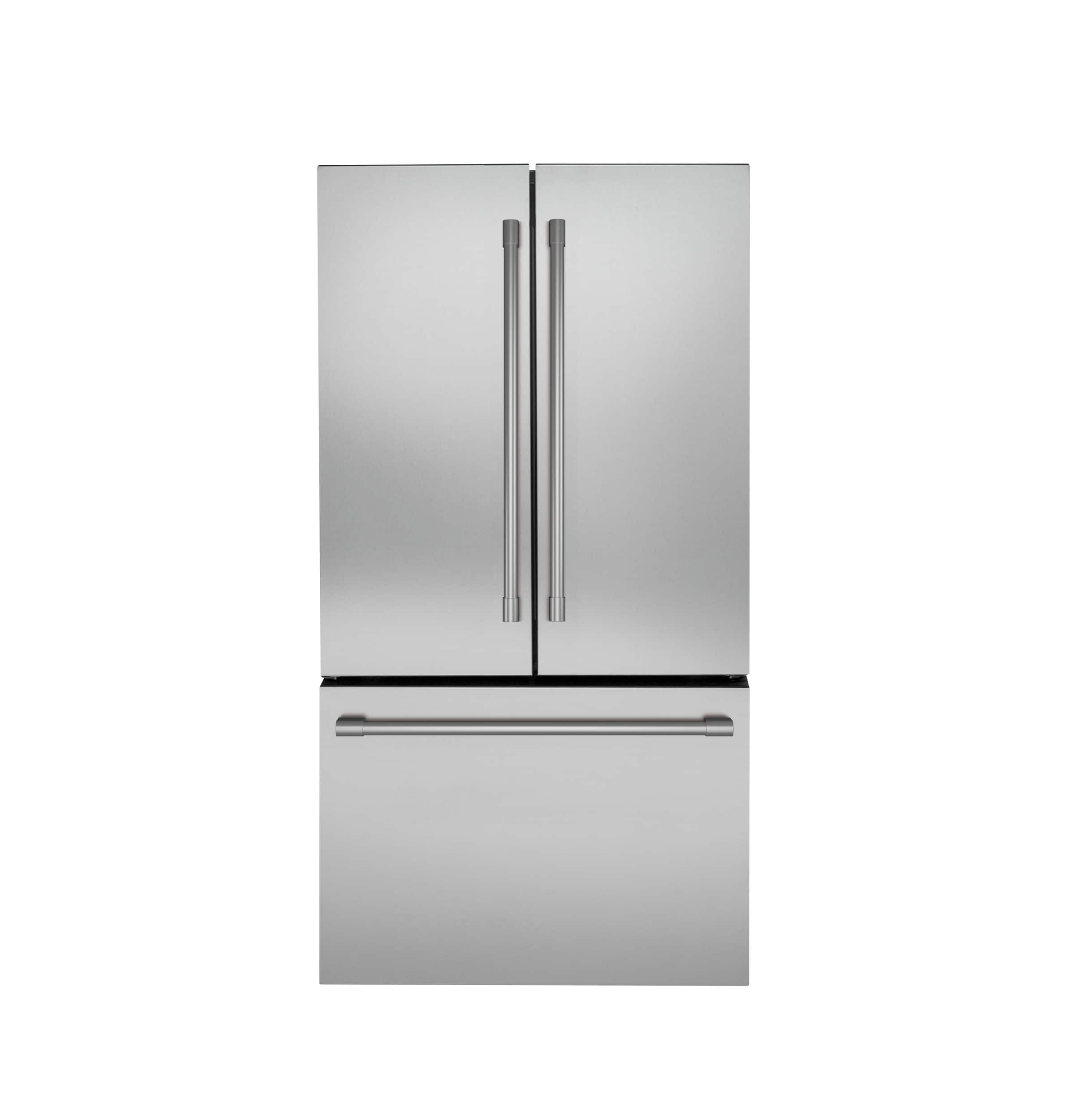 Front. Monogram - 23.1 Cu. Ft. French Door Counter-Depth Smart Refrigerator with Showcase LED Lighting - Stainless Steel.