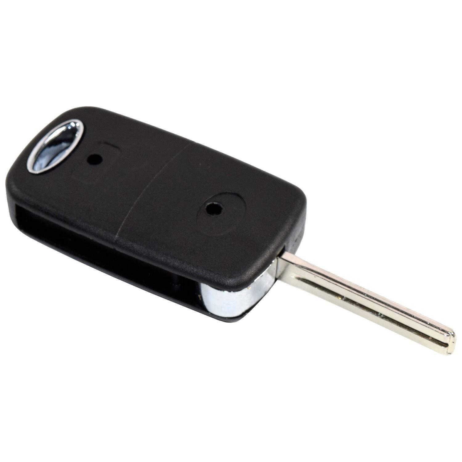 Angle. HQRP - Flip Folding Key Fob Shell Case 3-Button with Uncut Blade for Lexus RX300 RX330 RX350 - Black.