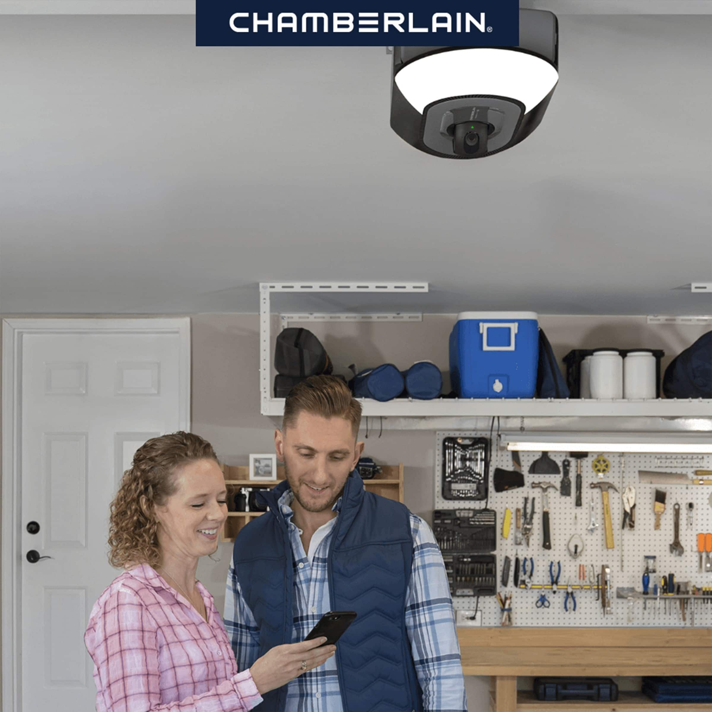 Alt View 4. Chamberlain - 1-1/4 HP LED Quiet Belt Drive Video Smart Garage Door Opener - Black - Black.