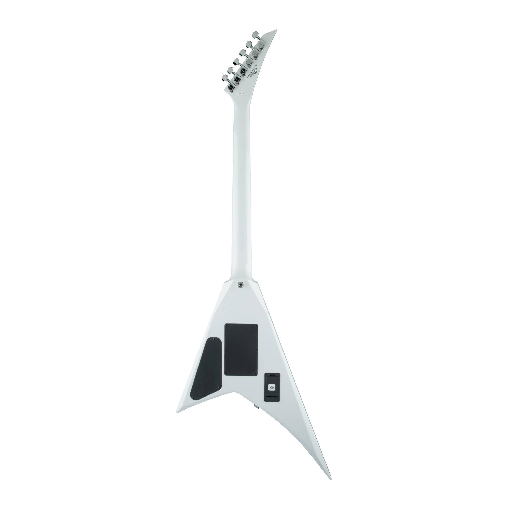Angle. Jackson - Jackson X Series Rhoads RRX24M 6 String Snow White with Black Pinstripes Guitar.