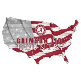 Fan Creations - Alabama Crimson Tide USA Flag Cutout Sign - Multicolor