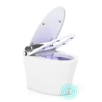 Costway - Smart Toilet with Adjustable Heated Seat Dryer Night Light Auto Open/Close - White - Front_Zoom