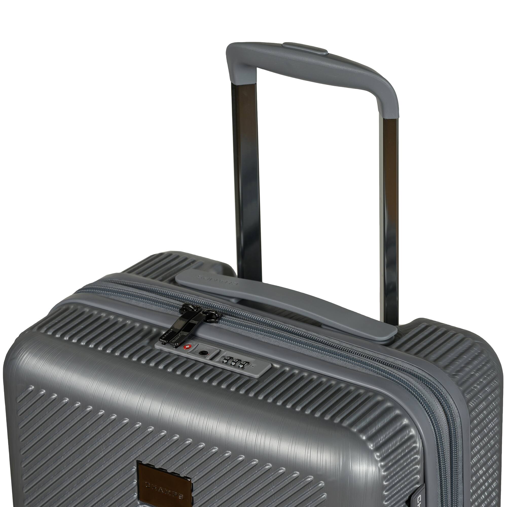 Left. Champs - Iconic II Collection Hardside Carry-On - Silver.