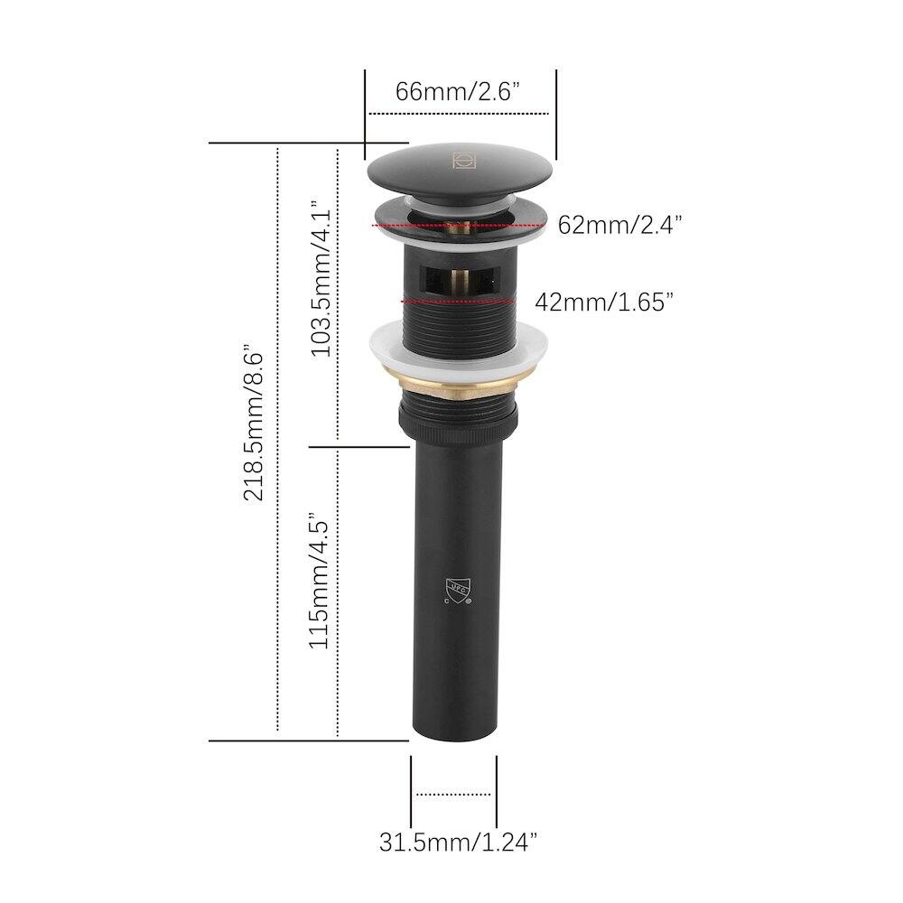 66mm/2.6"  
218.5mm/8.6"  
103.5mm/4.1"  
115mm/4.5"  
62mm/2.4"  
42mm/1.65"  
31.5mm/1.24"
