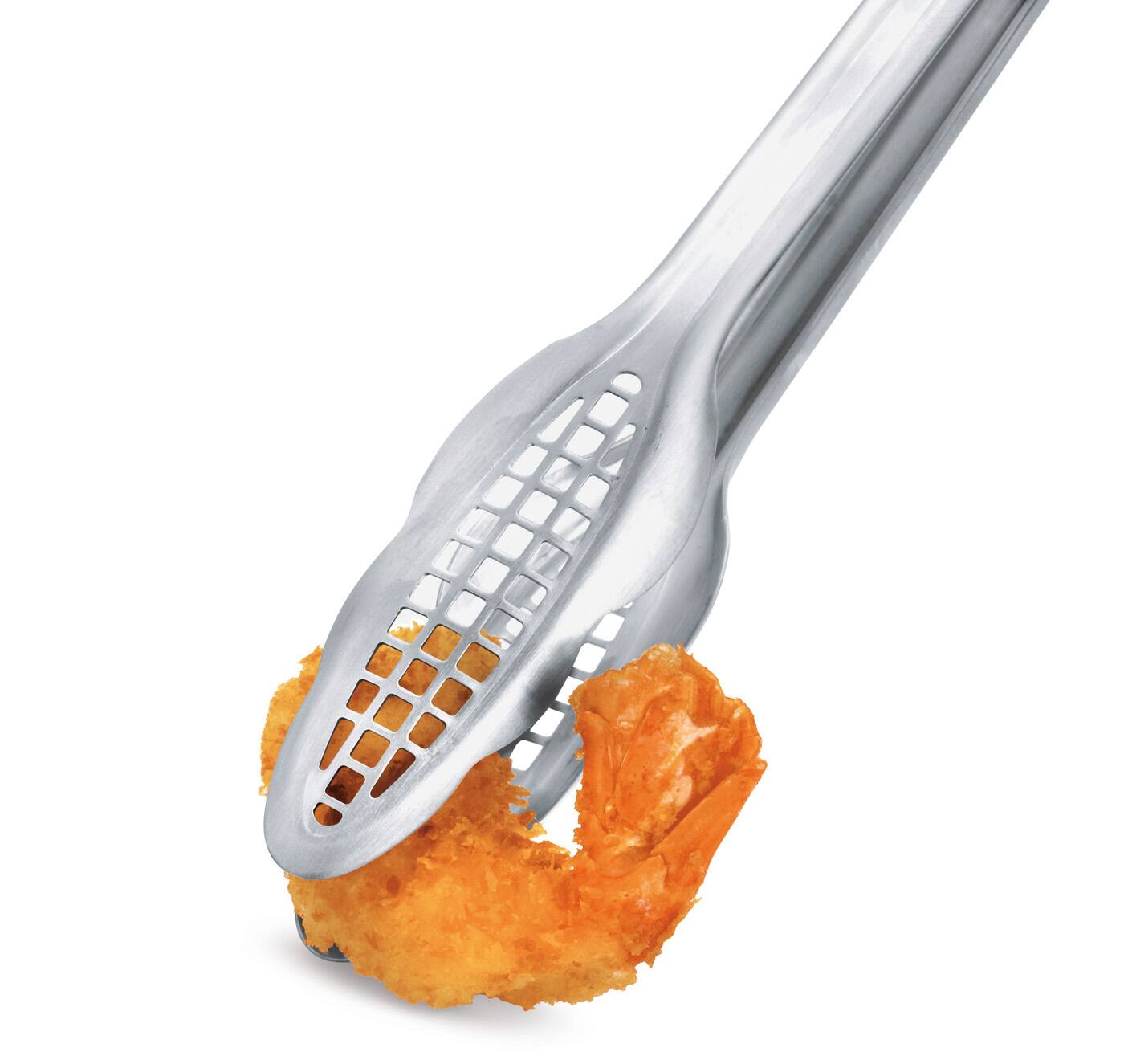 Alt View 1. Cuisipro - Grill Fry Tongs Narrow Kitchen Tong Stainless Steel 747188 - Silver.