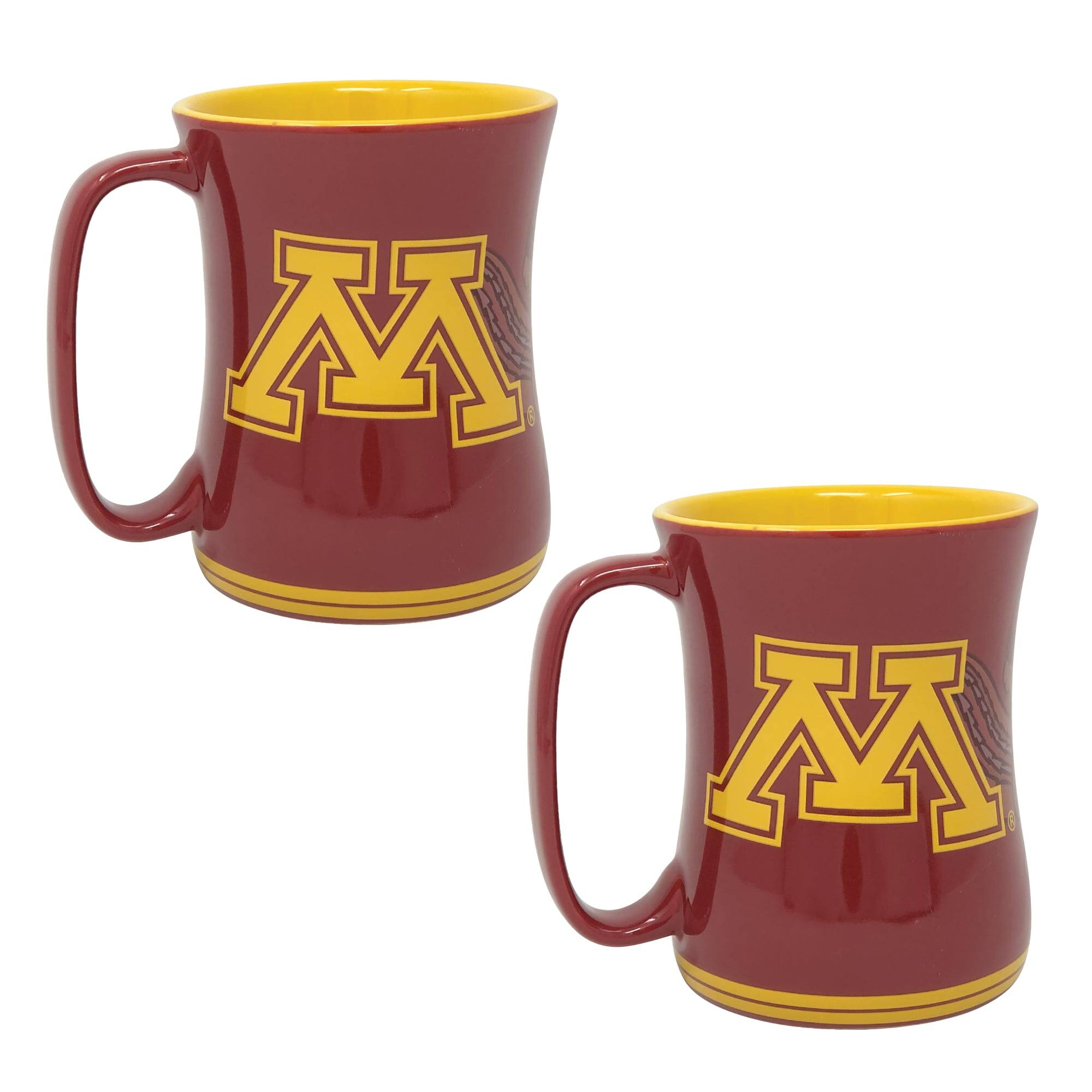 Alt View 1. Indigo Falls - Minnesota Golden Gophers 16oz. Sculpted Barista Mug Two-Pack - White.
