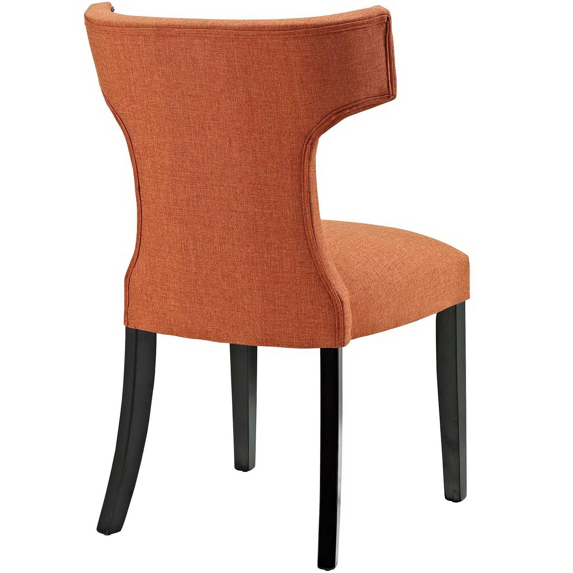 Back. Modway - Curve Fabric Dining Side Chair Set of 2 by Modway - Orange.