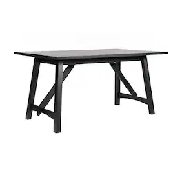 Flash Furniture - Everly 60" Solid Wood Trestle Base Dining Table, Farmhouse Style Commercial Grade Table with Seating for 6, Finish - Black