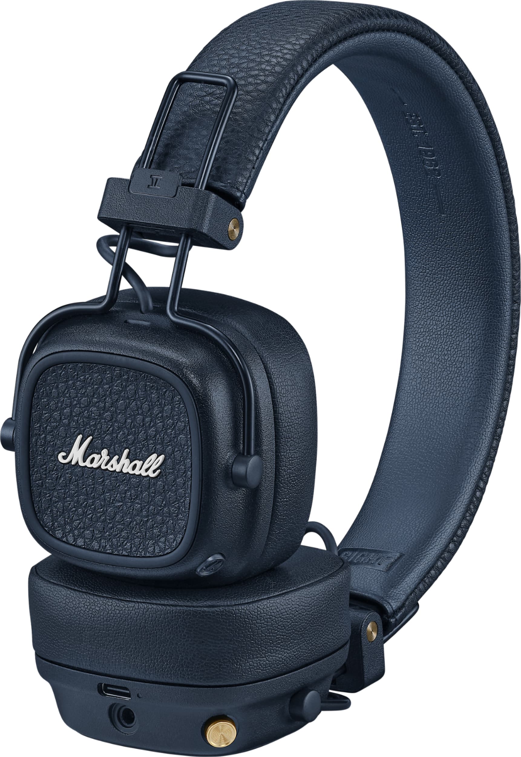 Marshall - Major V Wireless On-Ear Bluetooth Headphones with Lightweight Foldable Design and Microphone for Calls - Midnight Blue - Front_Zoom