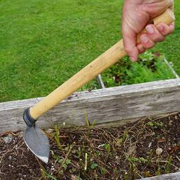 Kings County Tools - Hoe Garden Tool 16.5” Leaf-Shaped Steel Garden Hoe with European Ash Wood Handle