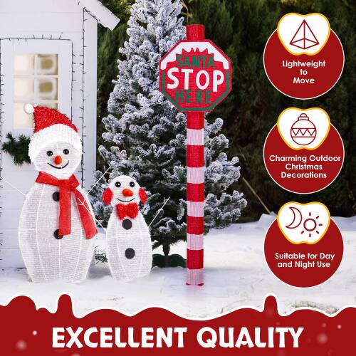 SANTA STOP HERE

Lightweight to Move

Charming Outdoor Christmas Decorations

Suitable for Day and Night Use

EXCELLENT QUALITY
