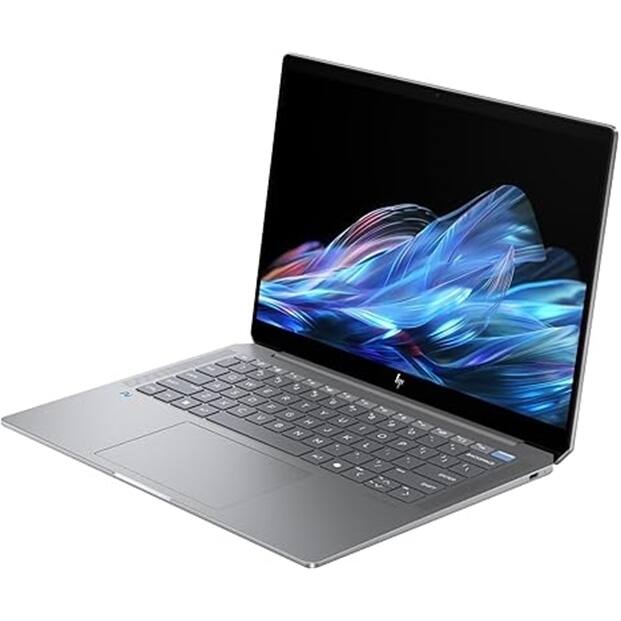 Angle. HP - OmniBook Ultra 14-fd0087nr 14" 2.2K Laptop Ryzen AI 9 365 16GB 1TB W11 - Silver.