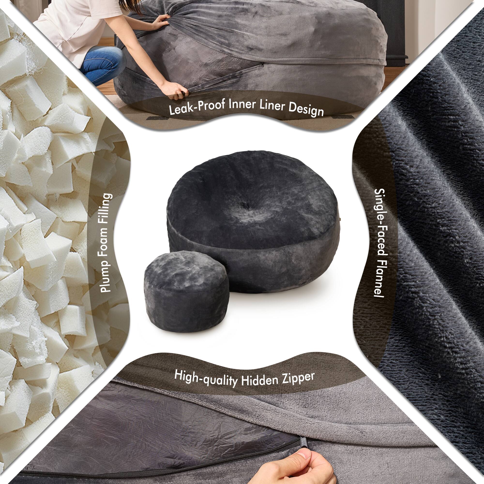 - Leak-Proof Inner Liner Design
- Plump Foam Filling
- Single-Faced Flannel
- High-quality Hidden Zipper