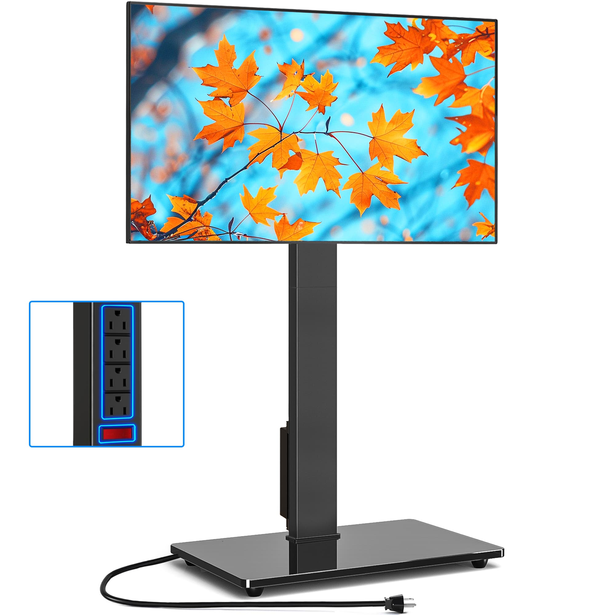 Rfiver - 37-75 inches power outlet TV stand - Blcak