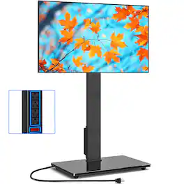 Rfiver - 37-75 inches power outlet TV stand - Blcak