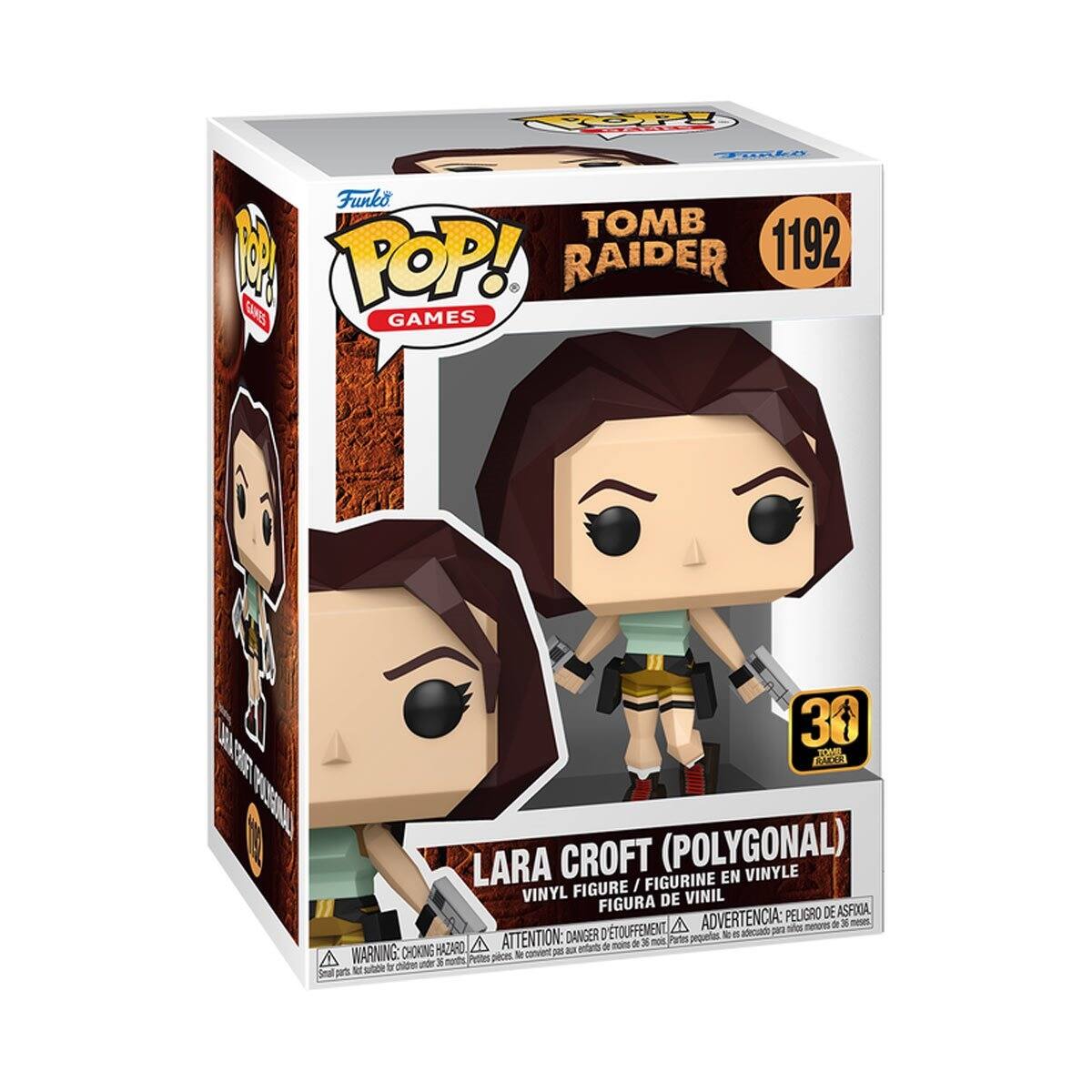 R SORE Funko TOMB RAIDER 1192 POP! GAMES 30 LARA CROFT (POLYGONAL) FIGURINE EN VINYLE FIGURE / VINYL DE VINIL FIGURA DE ASFIOA, ADVERTENCIA: PELIGRO x - A - c - d ATTENTION: DANGER I D'TOUFFEMENT Pate pequelus - . adeuado p011 moin 9 30 nois HAZARO a entrts a WARNING: CHOKING Pettes pecs - convient IL chlde -d x morths M sute p