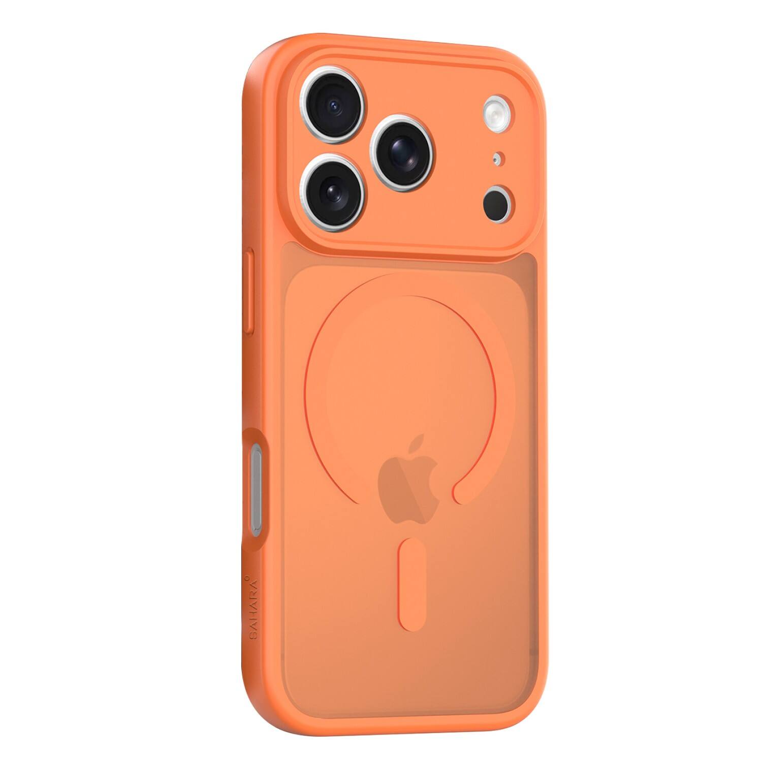 Front. SaharaCase - Apple iPhone 17 Pro Slim Case | Transparent Matte Finish | Anti-Slip Grip | Venture Series - Blazing Orange.