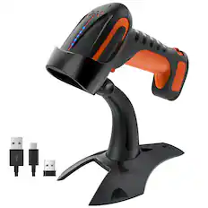 Front. Tera - Pro 2D Wireless Barcode Scanner IP66 2500mAh Battery Bar Code Reader with Stand for Warehouse, Retail 8100.