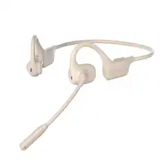 Front. PRIMEPLUS - X13 Open-Ear Air Conduction Wireless Headset, Bluetooth 5.3, IPX5, 18H Playtime for Home Office, Driving, Online Classes - Beige.