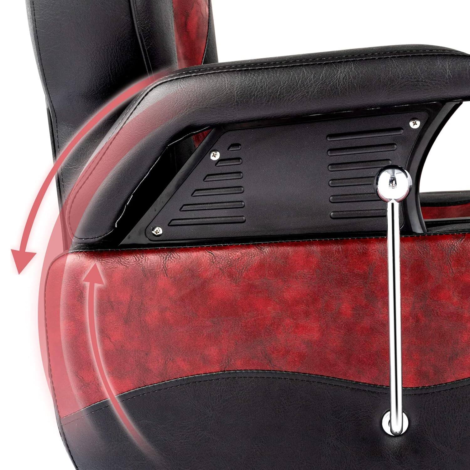 Alt View 2. Winado - All Purpose Hydraulic Barber Chair Recline 360 Degree Swivel Height Adjustable Heavy Duty Hairdresser Chair for Salon - Black & Burgundy.