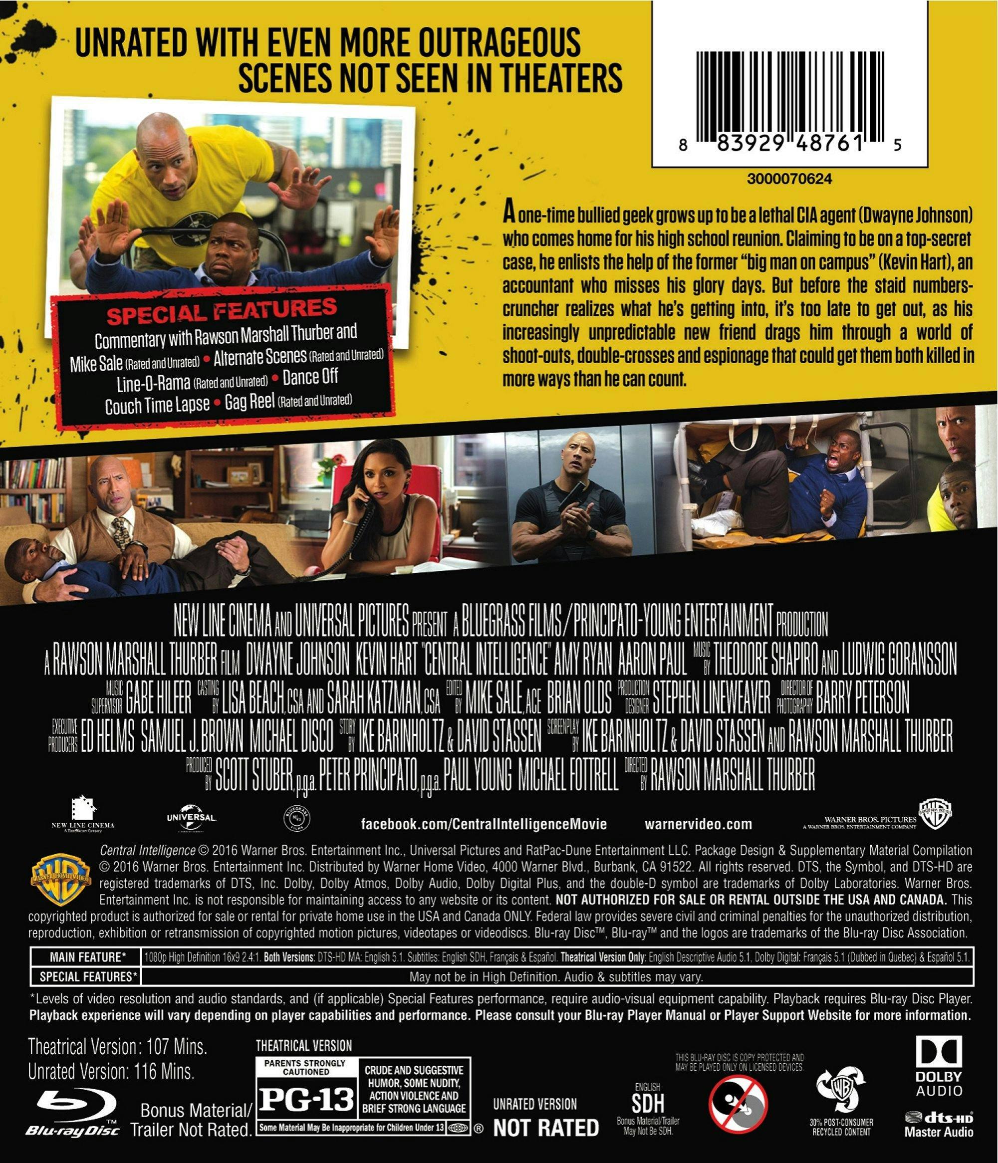 Back. Central Intelligence [Blu-ray].
