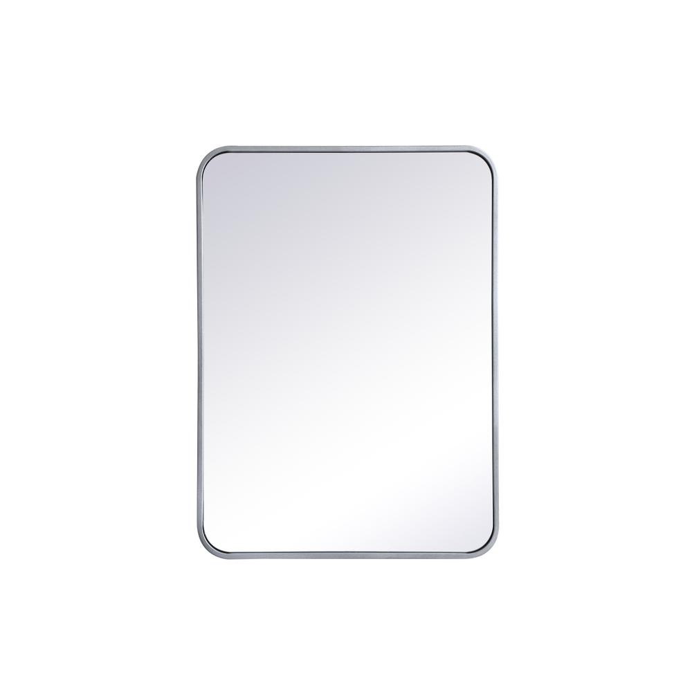 Alt View 5. Elegant Decor - Soft corner metal rectangular mirror 22x30 inch in Silver - Silver.