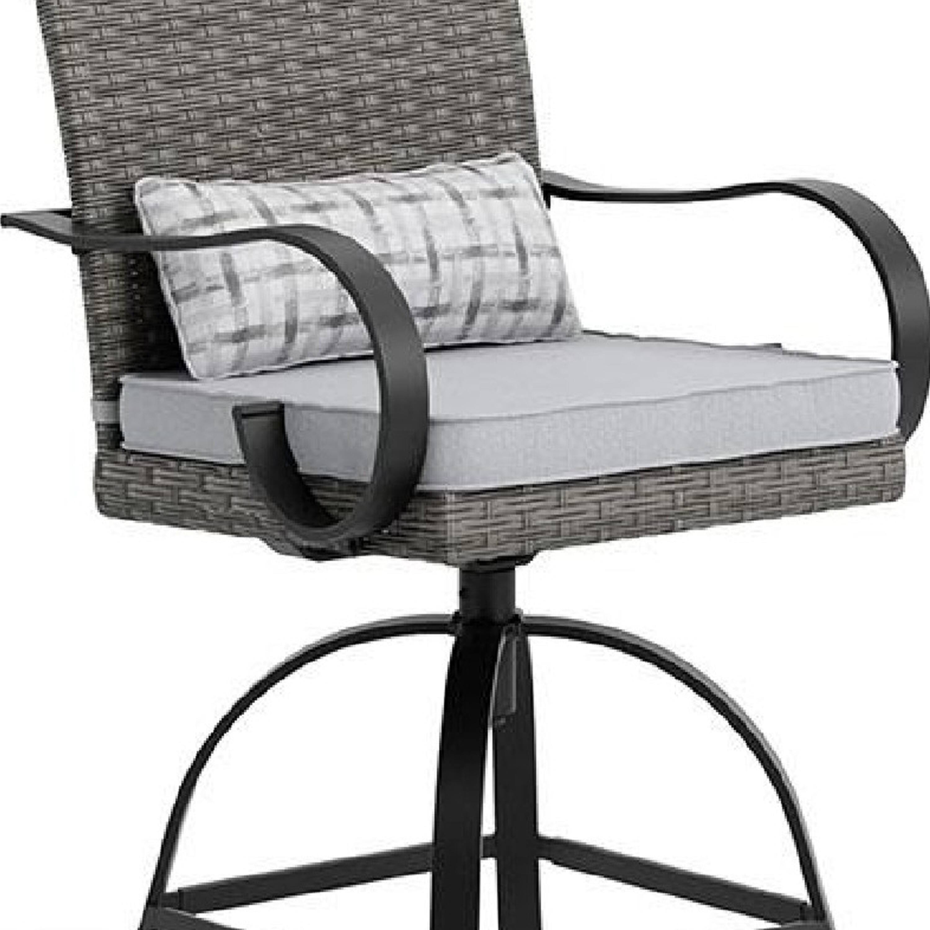 Alt View 1. Manhattan Lane - Leki Swivel Counter Height Chair Set of 2 - Black, Gray.