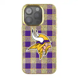 Keyscaper - NFL - Minnesota Vikings Plaid Bling iPhone Case - 15 - Gold