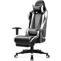 GTPlayer - GT002 Ergonomic Leather Ergonomic Gaming Chair - White - Front_Zoom